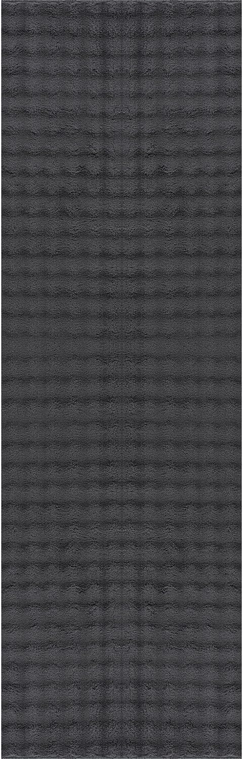 CAMILSON Modern Dark Gray Non Slip Runner Rug 2x7 Ultra Soft High Pile Kitchen Rugs Non Skid Rubber Backing Durable & Easy to Clean Carpet for Entryway Bathroom Indoor Use (2 x 7 Dark Gray)
