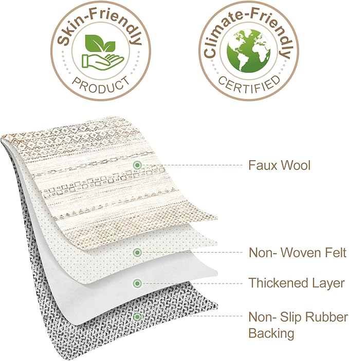 Nakagishi Area Rugs 9x12 Living Room Rug: Washable Boho Large Neutral Modern Soft Stain Resistant Indoor Floor Non-Slip Moroccan Carpet for Bedroom Nursery Kids Playroom Office Dining Room- Colorful
