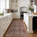 Kuden 2'6"x7' Runner Rug, Machine Washable Area Rug with Non-Slip Backing, Vintage Style, Soft, Easy Clean, Low Pile Rug for Hallway, Entryway, Kitchen, Bedroom