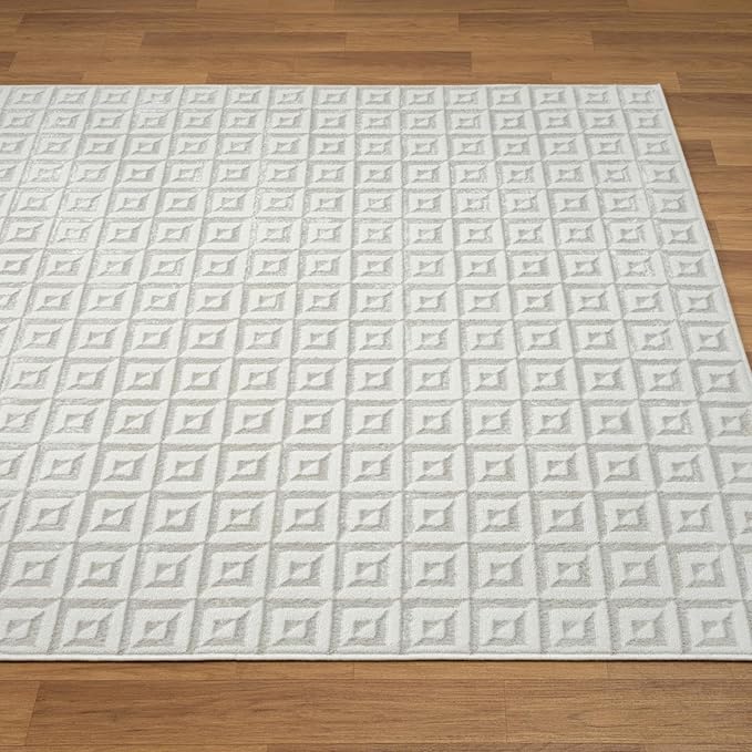 LUXE WEAVERS Geometric Greek Pattern Area Rug, Cream, 8'X10'