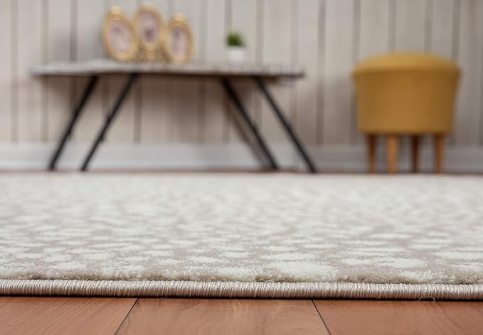 Abani Beige Cheetah Print Area Rug Rugs, Arto Collection - Contemporary Durable Accent Rug (2'2" x 8')
