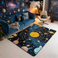 Outer Space 3 x 5 Area Rug Universe Solar System Rugs for Living Room | Cosmic Planet Washable Rug, Educational Learning Galaxy Carpet Indoor Floor Mat