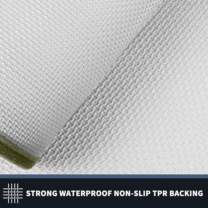 PURRUGS Dirt Trapping Door Mat 24" x 70", Non-Slip/Skid Machine Washable Entryway Rug, Shoes Scraper, Area Rug, Super Absorbent Welcome Mat for Muddy Wet Shoes and Paws, Budding Green & Sage Green