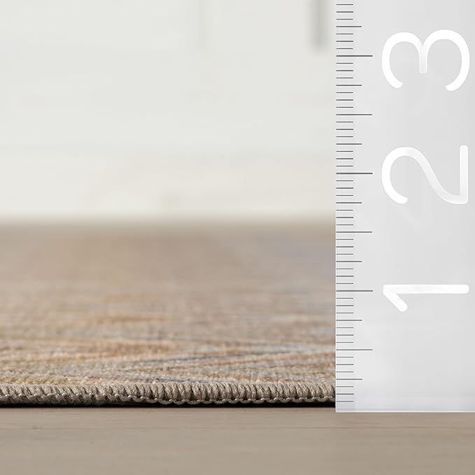 Dash & Albert Seneca Natural Machine Washable Rug, 4 X 6 Feet, Tan Geometric Pattern