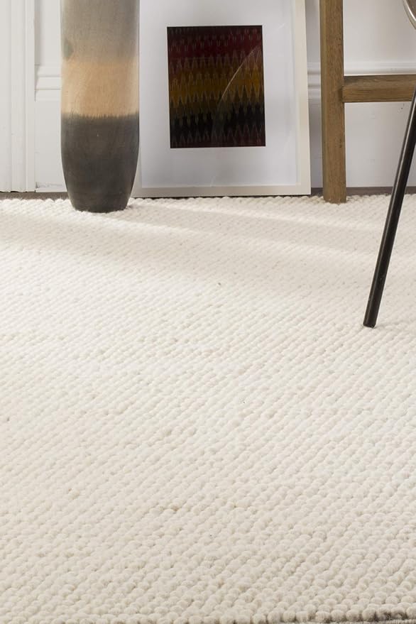SAFAVIEH Natura Collection Runner Rug - 2'3" x 18', Ivory, Handmade Wool Blend, Textured Design, Ideal for Hallway, Bedroom, Foyer (NAT620A)