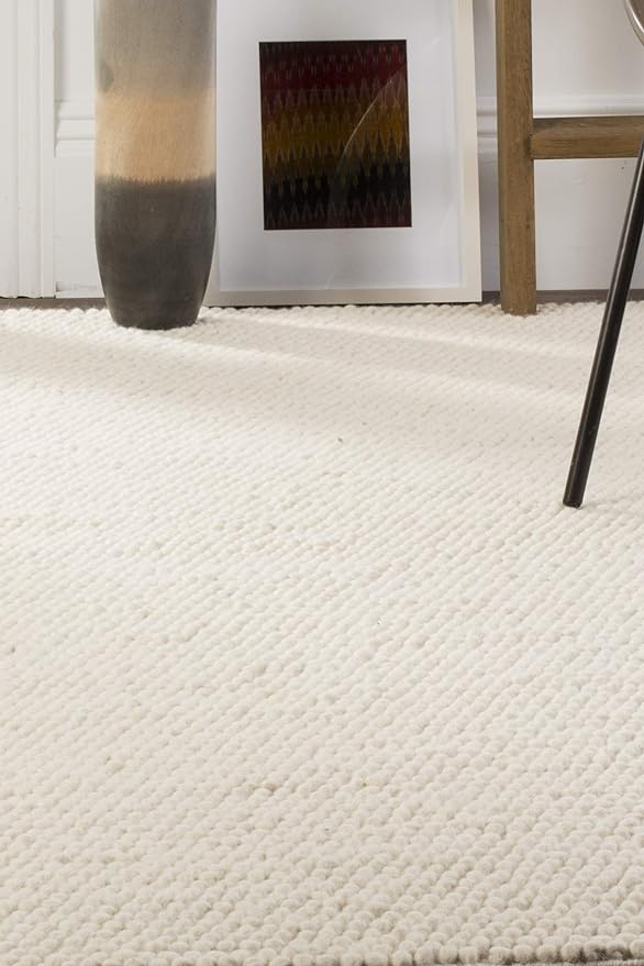SAFAVIEH Area Rug 12x18 - Natura Collection - Large - Ivory, Handmade Wool Blend, Textured Design, Ideal for Living Room, Bedroom, Dining Space (NAT620A)