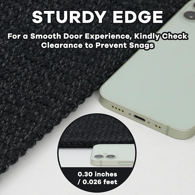 EARTHALL Runner Rug 3x20 Ft Washable Runners for Hallways Extra Long Woven Non Slip Entryway Runner Braided Kitchen Runner Indoor Outdoor Carpet Runners for Hotels, Officel, Stair, Black