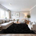 Beglad Fluffy Large Area Rugs 9x12 Feet, Modern Minimalist Style Shag Fuzzy Rugs, Non-Slip Indoor Carpet Soft Rugs for Kids Room, Bedroom & Living Room, Black