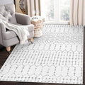 Lahome Moroccan Living Room Area Rug - Washable Rugs 4x6 Non-Slip Soft Throw Rugs for Bedroom White Lightweight Large Rug, Modern Geometric Print Low-Pile Capet for Classroom Office Dining Room(White)