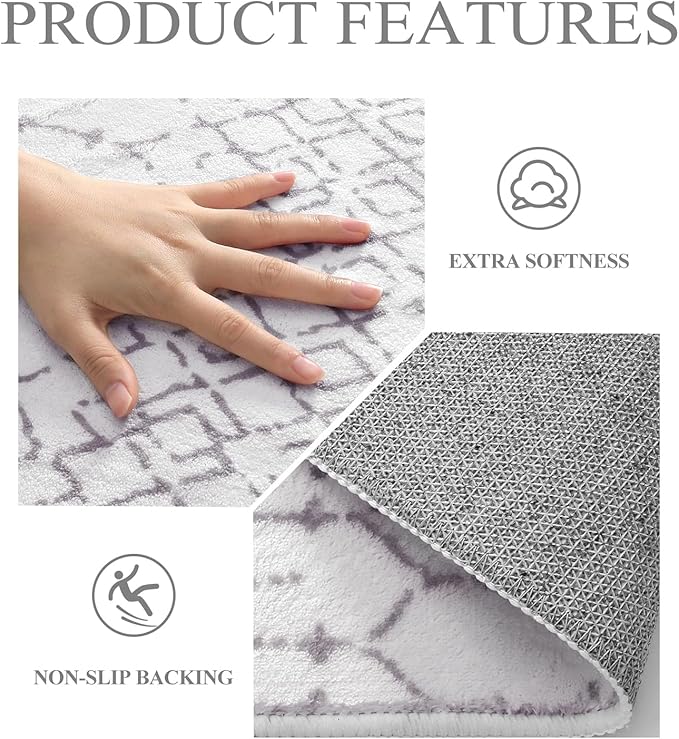Lahome Moroccan Washable Runner Rug 2x6, Stain Resistant Non-Slip Kitchen Rug Runner, Ultra-Thin Geometric Print Distressed Floor Carpet for Hallways Entryway Laundry Bedroom