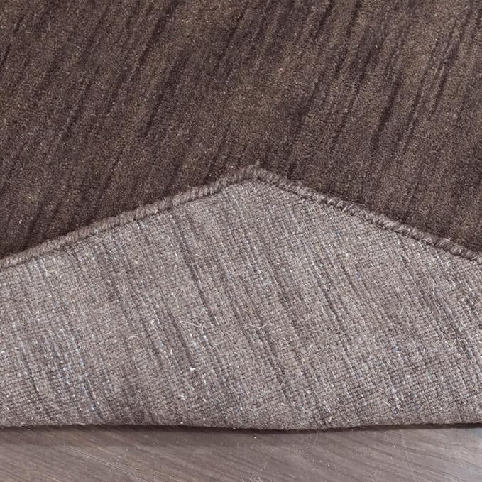 Hand Knotted Loom Wool ECO-Friendly Area Rugs - 10'x10', Octagon, Brown Color, Solid Plain Design, High Pile Handmade Anti Skid Area Rugs for Living Room, Bed Room (L00111)