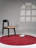 Hand Knotted Loom Wool ECO-Friendly Area Rugs - 8'x8', Round, Dark Red Color, Solid Plain Design, High Pile Thick Handmade Anti Skid Area Rugs for Living Room, Bed Room (L00111)