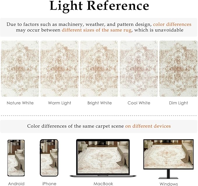 Runner Rug 3x7 Cream Hallway Washable Beige Carpet Non Slip Vintage Medallion Beige Carpet Low Pile Soft Distressed Retro Indoor Long Rug for Entryway Kitchen Bathroom Laundry Bedroom