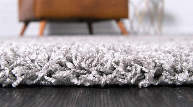 Unique Loom Solid Shag Collection Area Rug (2' 6" x 19' 8" Runner, Cloud Gray)