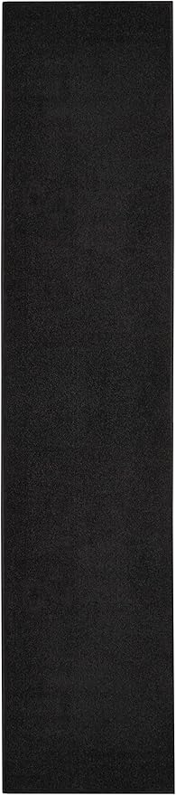 Nourison Home Nourison Essentials Black 2'2" x 16' Area Rug - Easy Clean, Non Shedding, Bed Room, Living Room, Dining Room, Kitchen (16' Runner)