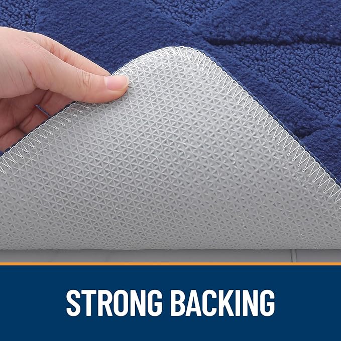OLANLY Door Mats Indoor, Non-Slip, Absorbent, Dirt Resist, Entrance Washable Mat, Low-Profile Inside Entry Doormat for Entryway (30x17 inches, Navy)