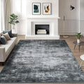 WILLSUN Washable Area Rugs, 6x9 Non-Slip Boho Large Area Rugs for Living Room, Bedroom, Machine Washable Vintage Rug, Indoor Floral Print Carpet for Home Decor, Kid & Pet Friendly Mat