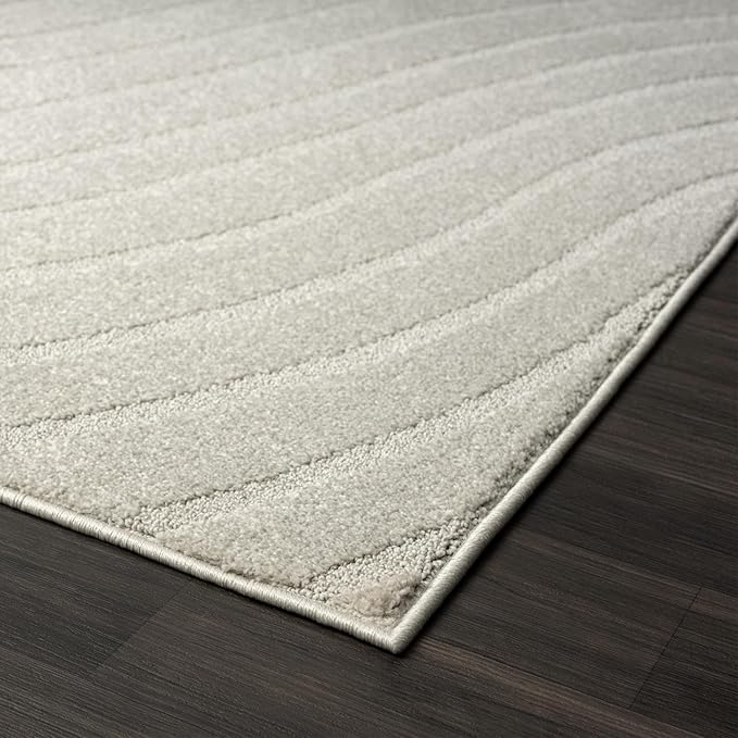 LUXE WEAVERS Modern Geometric Wave Gray 5x7 Area Rug
