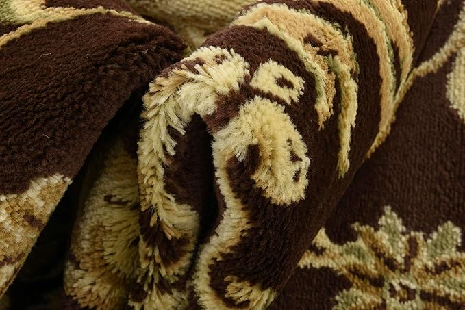 Unique Loom Versailles Collection Traditional Classic Medallion Floral Motif Area Rug (8' 0 x 8' 0 Square, Brown/ Ivory)