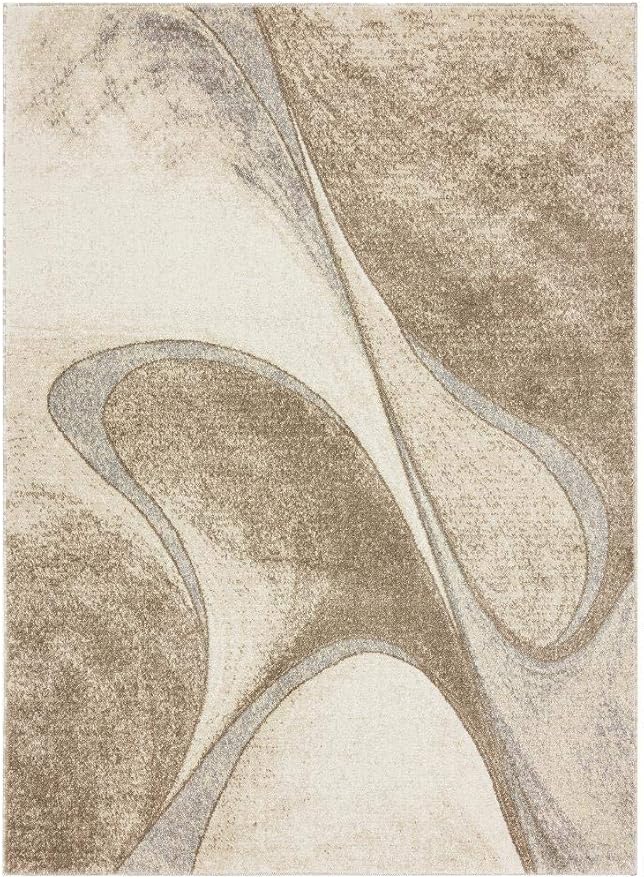LUXE WEAVERS Spiral Abstract Beige 5x7 Area Rug