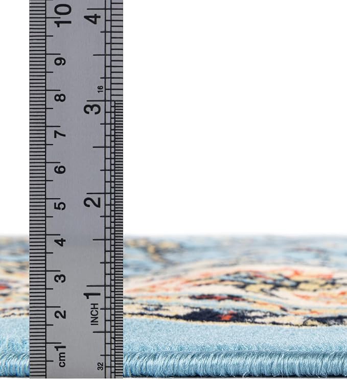 Unique Loom Sialk Hill Collection Area Rug - Washington (2' 2" x 3' 1" Rectangle Light Blue/Navy Blue)