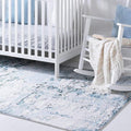 Rugs.com Leipzig Collection Area Rug – 4X6 Blue Low-Pile Rug Perfect for Entryways, Kitchens, Breakfast Nooks, Accent Pieces