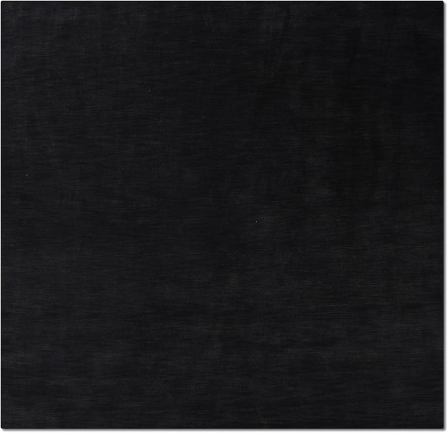 Hand Knotted Loom Wool ECO-Friendly Area Rugs - 8'x8', Square, Charcoal Color, Solid Plain Design, High Pile Handmade Anti Skid Area Rugs for Living Room, Bed Room (L00111)