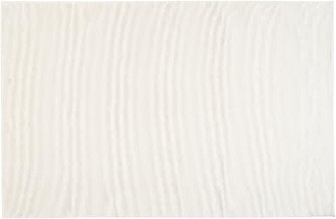 Revival Rugs Stripe 6'7"x9' Washable Area Rug for Living Room Bedroom - 100% Recycled Oeko-TEX Certified, Medium Pile, Beige, Cream