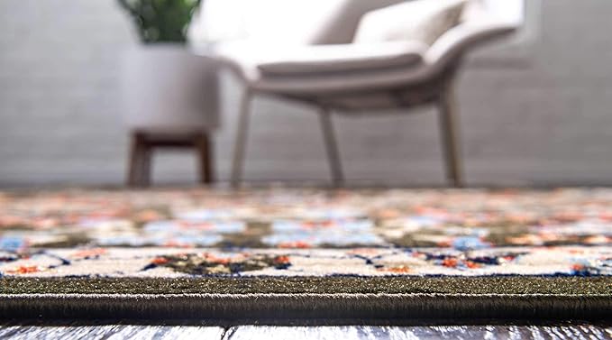 Unique Loom Espahan Collection Area Rug - Cape Cod (2' 2" x 3' 1" Rectangle, Green/ Black)