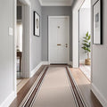 Beverly Rug Non Slip Area Rugs 2x7 Modern Bordered Non Skid Rubber Backing Soft Runner Rug for Living Dining Room Easy to Clean Non Shedding Kitchen Bedroom Indoor Carpet 2 x 7 Beige-Brown