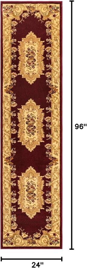 Unique Loom Versailles Collection Traditional Classic Floral Motif Area Rug (2' 0 x 8' 0 Runner, Burgundy/Ivory)