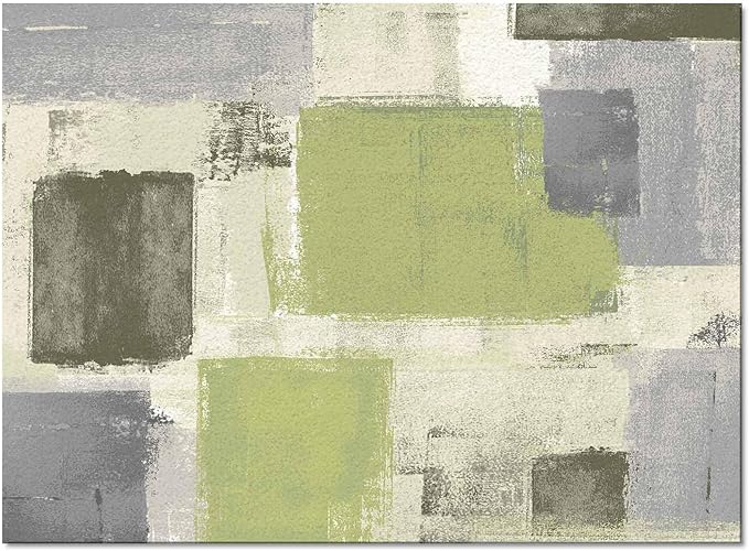Sage Green Rectangular Area Rugs for Living Room Bedroom 3 x 5 ft Abstract Paint Texture Modern Art Non-Shedding Soft Low Pile Rug Non Slip Washable Rug for Nursery Entryway Playroom