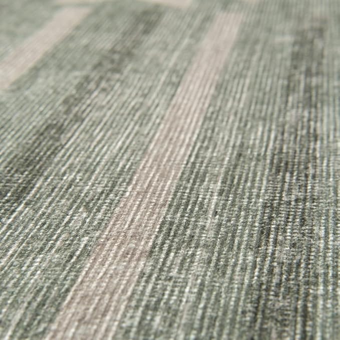 Revival Rugs Flam 5'x8' Zero-Shedding Area Rug for Living Room Bedroom - Oeko-TEX Certified, Low Pile, Spot Clean, Green