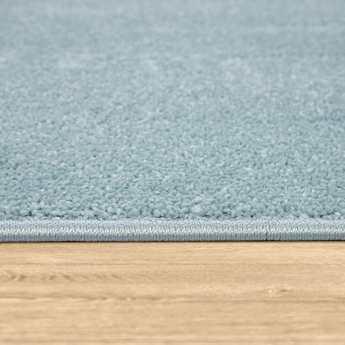 Paco Home Solid Area Rug in Light Blue Modern Plain Design, Size: 2' x 3'3"