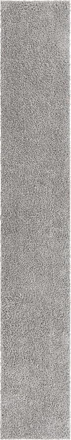Unique Loom Davos Shag Collection Area Rug - Solid (2' 2" x 8' Runner, Sterling)