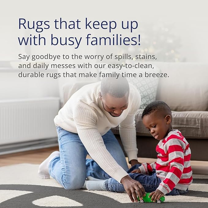 Abani Abstract Beige/Black Area Rug - 2' x 3' - Modern Curved Line Design - Deco Collection - Easy to Clean - Durable for High Traffic Areas - Bedroom, Office & Kitchen - Medium Pile