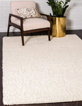Unique Loom Solid Shag Collection Area Rug (3' 3" x 5' 3" Rectangle, Pure Ivory)