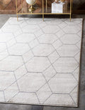 Unique Loom Trellis Frieze Collection Area Rug - Geometric (8' x 10', Ivory/ Gray)