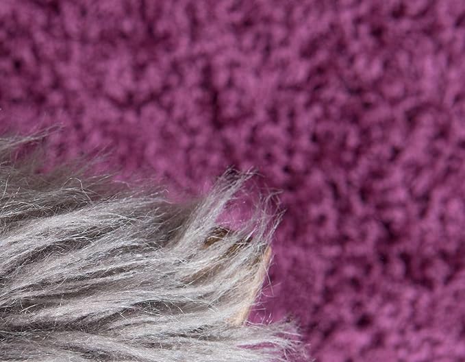 Unique Loom Solid Shag Collection Area Rug (8' Round, Eggplant Purple)
