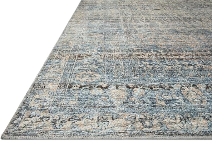 Loloi Amber Lewis Billie Collection BIL-05 Denim/Blush 3'-6" x 5'-6", 0.19" Thick Accent Rug