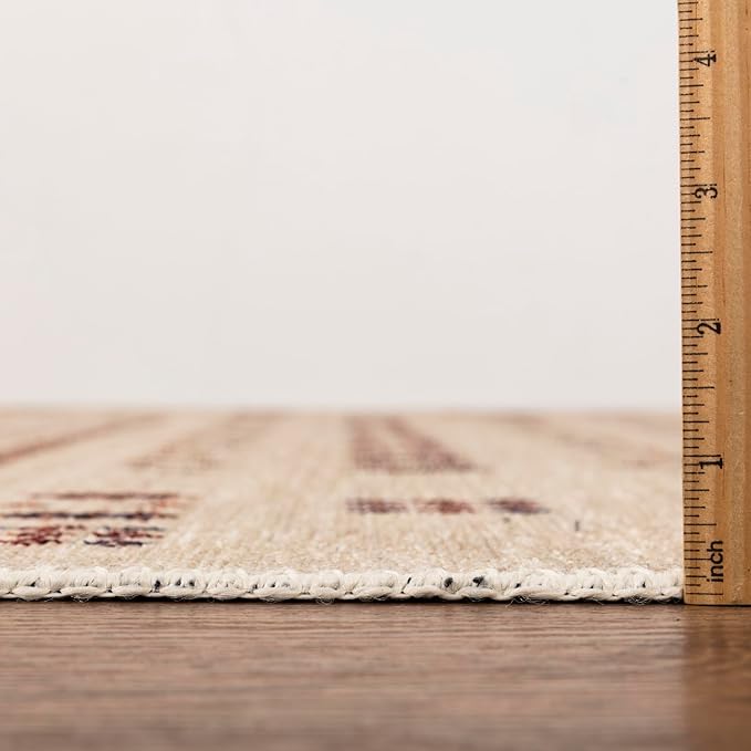Keen Home Design 8x10 Rug - Machine Washable Area Rug with Non-Slip Backing, Ideal for Living Room, Dining Room, Bedroom - Vintage, Easy Clean, Durable, Low Pile - (8' x 10')