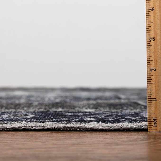 Keen Home Design 2x10 Rug - Machine Washable Runner Rug with Non-Slip Backing, Ideal for Hallway, Entryway, Kitchen, Laundry Room - Vintage, Easy Clean, Durable, Low Pile - (2'6" x 10')