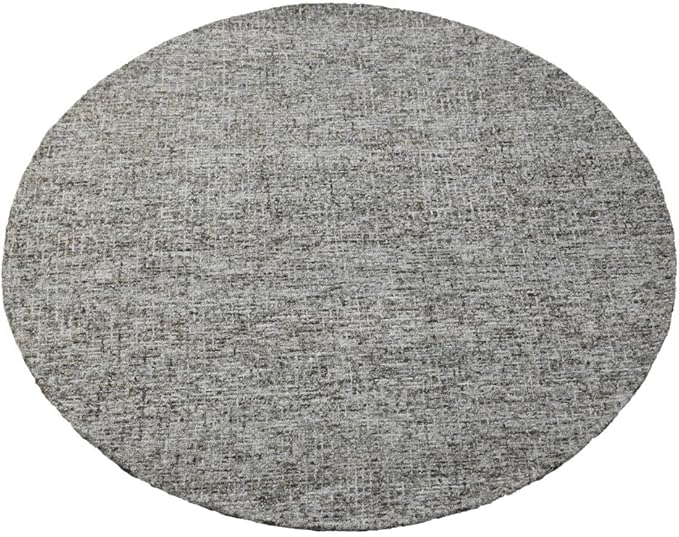 Hand Tufted Wool ECO-Friendly Area Rugs - 8'x8', Round Shape, Dark Brown & Beige, Solid Plain Design, High Pile Thick Handmade Area Rugs for Living Room, Bed Room (KWC111)