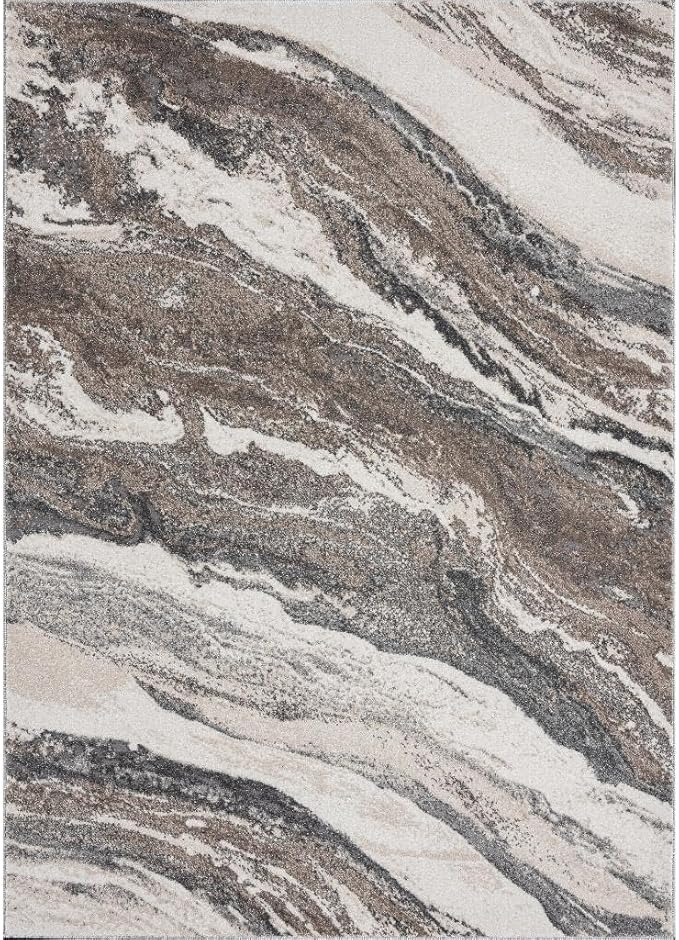 LUXE WEAVERS Lagos Collection 7983 Grey 5x7 Art Deco Area Rug