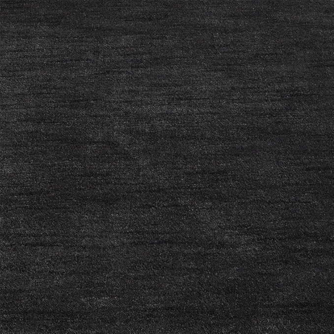 Hand Knotted Loom Wool ECO-Friendly Area Rugs - 2'6''x10', Runner, Charcoal Color, Solid Plain Design, High Pile Handmade Anti Skid Area Rugs for Living Room, Bed Room (L00111)