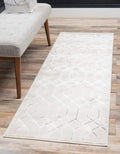 Unique Loom Marilyn Monroe Glam Collection Area Rug - Trellis (2' x 10' Runner, White Silver/ Silver)