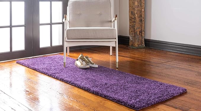 Unique Loom Solo Collection Area Rug - Calabasas (2' 2" x 13' 1" Runner, Violet)