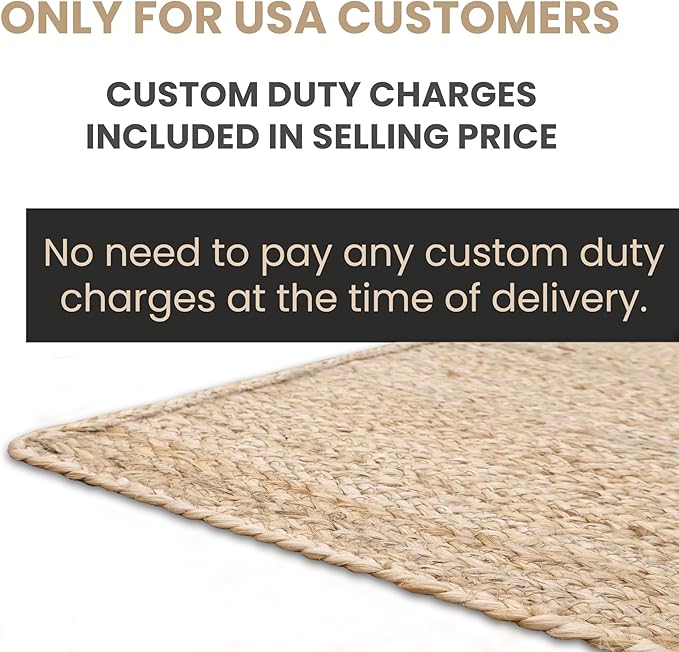 Oval Rugs for 8x11 Jute Oval Rug Natural Kilim Rug Thick 0.27" Solid Design Black Beige Hand Braided Jute Flatweave Mat Handmade Boho Indoor Outdoor Rugs for Bedroom Living Dining Room