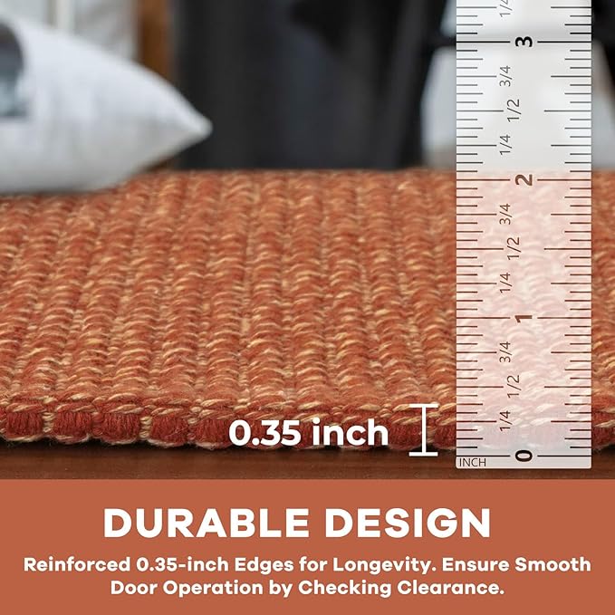 KOZYFLY Extra Long Runners for Hallways 3x16 ft Washable Kitchen Runner Non Slip Rubber Backed Hallway Rug Cotton Entryway Runner Rug Floor Carpet for Indoor Hall, Kitchen, Stair, Orange/Tan