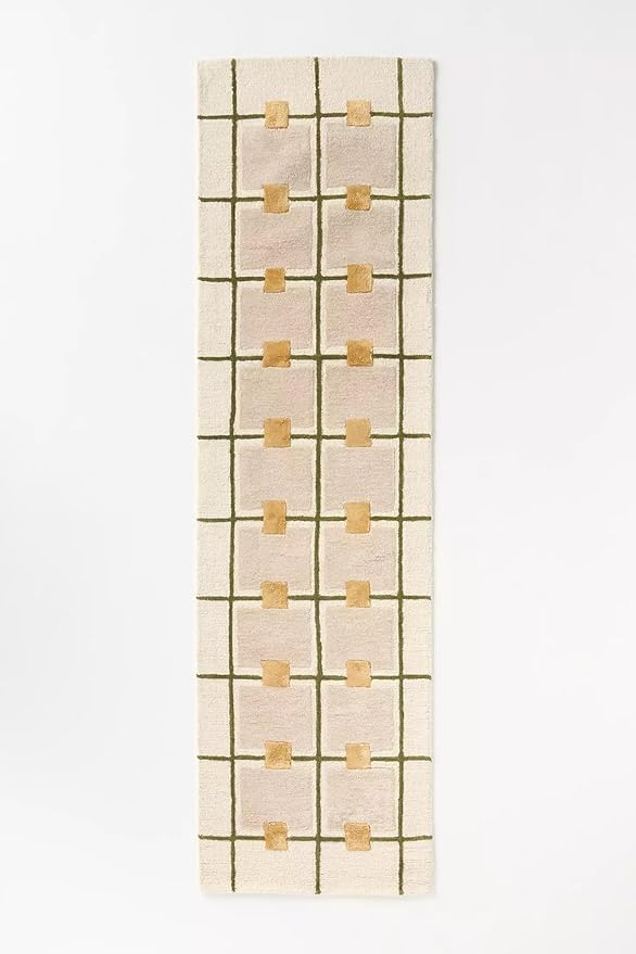Greer Hand-Tufted Wool Rug - Elegant Taupe and Olive Geometric Pattern for Sophisticated Home Decor (7x11 Ft)